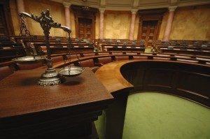 Inside criminal courtroom